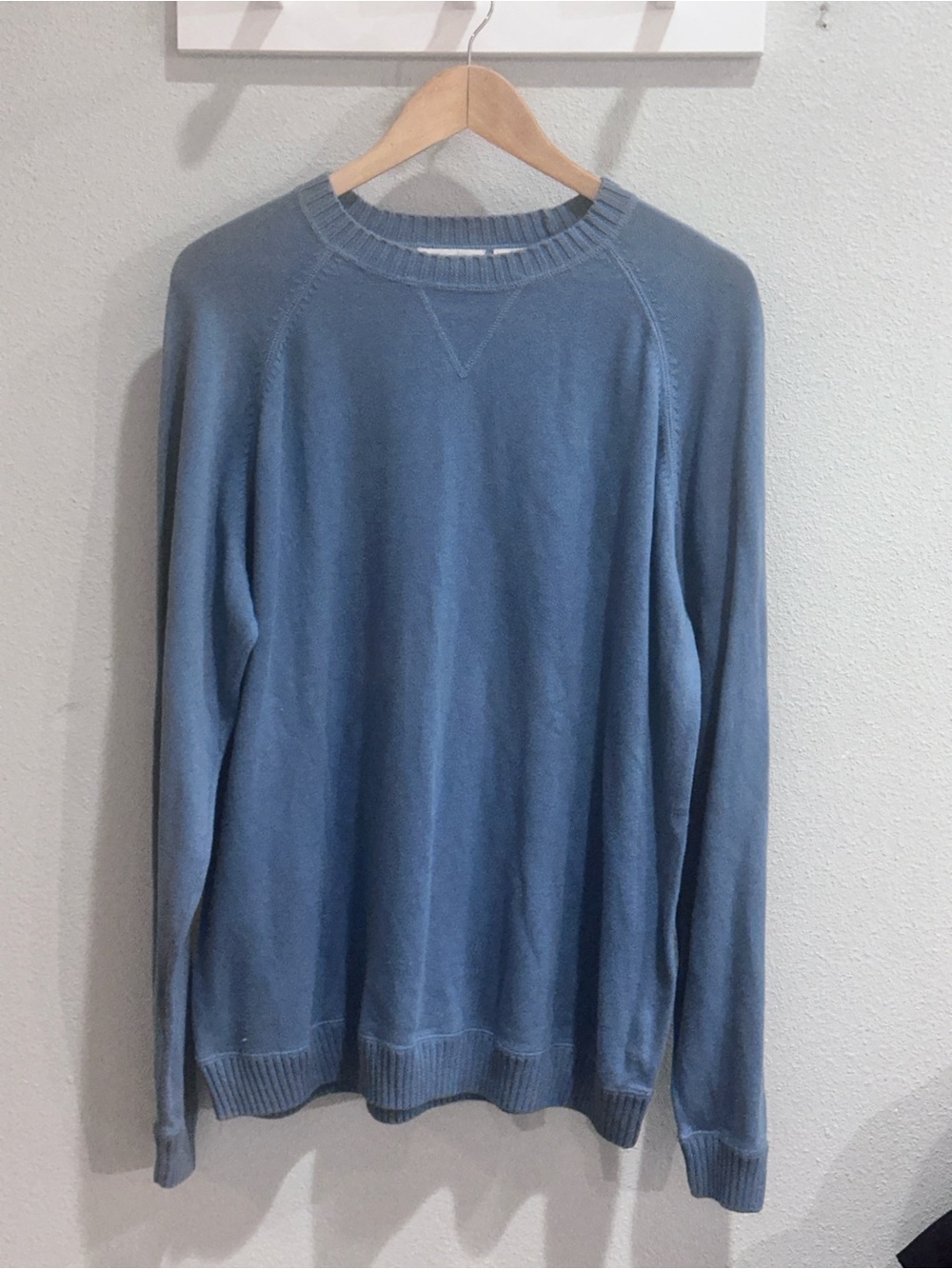 Norm Thompson Men's Crewneck Sweater in Dusty Blue
